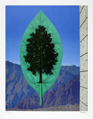 une image représentant une feuille verte sur laquelle figure un arbre