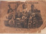 un vieux livre sur lequel figure la photo d'un groupe de personnes assises autour d'une table