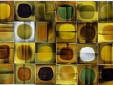 une photo d'une photo d'un mur composé de cercles