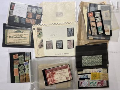 many different types of stamps on the table