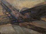 painting of a small airplane with a propeller on the ground