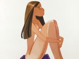 a poster of a nude woman sitting on a towel