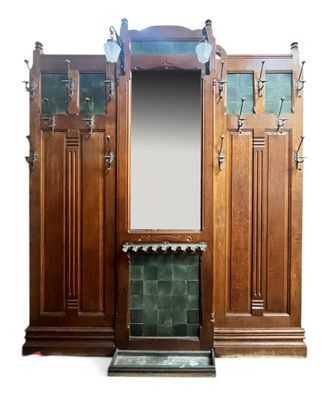 VESTIAIRE D'ENTREE en chêne faisant porte-manteaux, porte-pa…