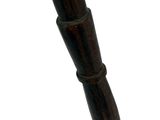 a wooden umbrella with a wooden handle on a white background