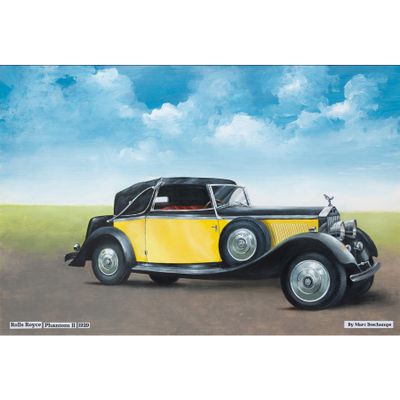 Rolls Royce Phantom II, 1929 Huile sur projet de carton [Aut…