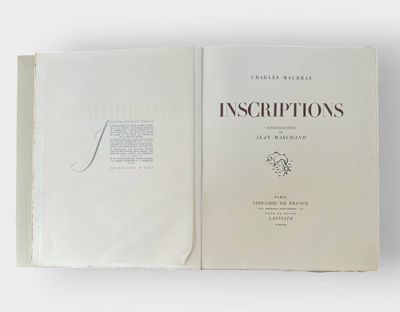 MAURRAS (Charles), Inscriptions, Lithographies de Jean March…