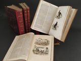 plusieurs vieux livres posés sur une table les uns à côté des autres
