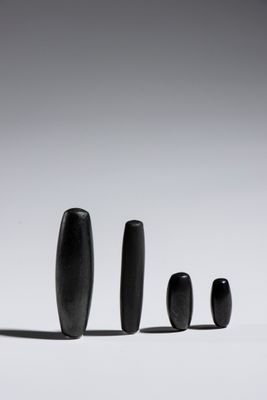 LOT DE 4 POIDS FUSIFORMES Hématite