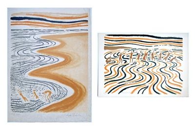 deux images différentes : l'une représentant une plage et l'autre une vague