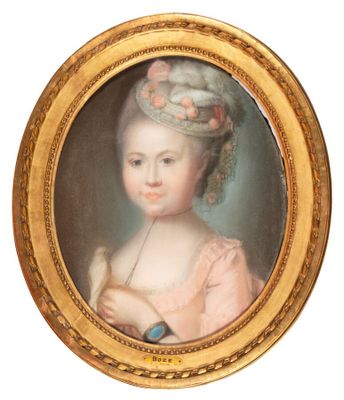 ÉCOLE DU XIXe SIÈCLE dans le goût de Joseph BOZE (1745-1826) : "Portra - Photo 1