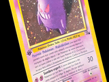une carte Pokémon violette sur fond noir