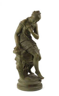 RICHARD (XIXe). Heureux captifs. Importante sculpture en ter…