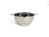 stainless steel mixing bowl on white background with clipping for lid