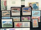 a lot of different stamps on the black board
