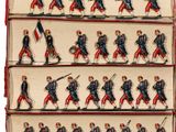 un vieux livre orné d'une multitude de figurines de soldats