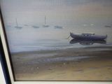 a picture of a painting of a boat in the water