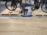 a display of bicycles on a pallet in a store