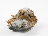 a close up of a cluster of crystals on a white surface