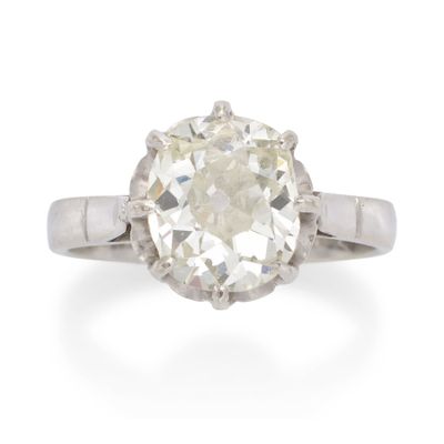 a diamond single - stone ring, by van cleef