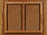 an old wooden window with two panes of glass in it