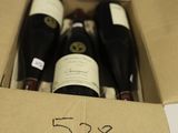 bottles of wine are in a cardboard box with a price tag