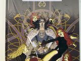 the cover of the graphic novel archtur, featuring a woman surrounded by a group of people