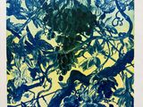 une image représentant un tableau bleu et jaune sur fond blanc