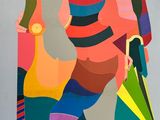 une image d'une peinture représentant une femme tenant un parapluie