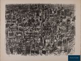 une image représentant un dessin en noir et blanc d'une ville