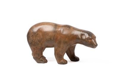 Pierre CHENET (XXe). "Ours polaire à l'arrêt", sujet en bron… - Photo 1