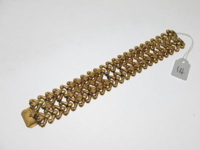 bracelet ruban or rose bas-titre 720°/°° à maillons articu… - Photo 1