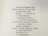 an old book with a poem written in french on it