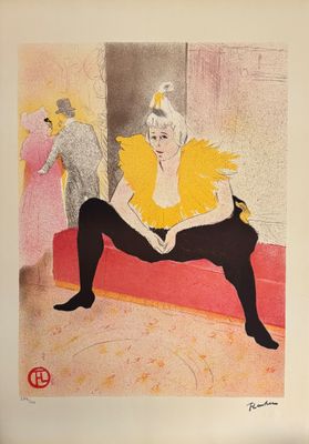 une image d'un tableau représentant une femme assise sur un banc