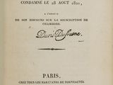 an old book with a black and white image of the title of the book