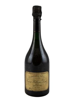 une image d'une bouteille de champagne sur fond blanc