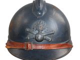 an old helmet with a skull and crossbones on it