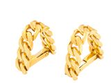 une paire de boucles d'oreilles en or avec un maillon de chaîne