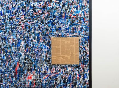 an image of a painting with a piece of paper on top of it