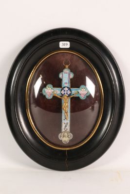 a picture of a picture of a cross on a wall