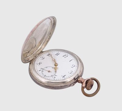 Montre de poche pour homme, sans marque, boîtier en argent 8…