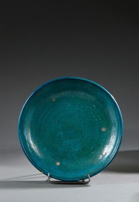 paire de plats chinois à glaçure bleue, XIXe siècle