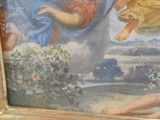 a picture of a painting of angels and demons in the sky