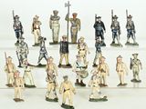 a lot of figurines of soldiers that are on display