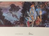 an image of a painting of a man and a woman in a forest