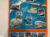 a picture of a postcard with a picture of a plane and other things