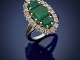 an emerald and diamond ring