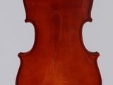 an old violin with a wooden back and a long neck