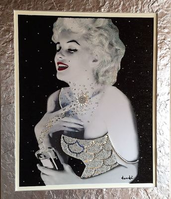 Donde - Marilyn Monroe Technique mixte sur toile (collage, p…