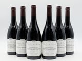 six bouteilles de vin sont alignées sur une surface blanche