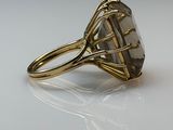 yellow gold ring with a smoky quartz stone